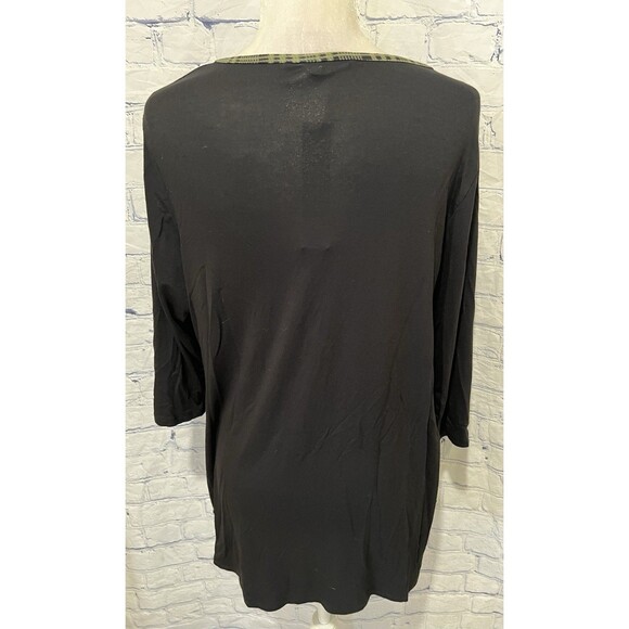 Elliott & Vine  Size 1X Black Rayon Long Sleeve Tunic Lounge Wear NWT - Picture 4 of 6